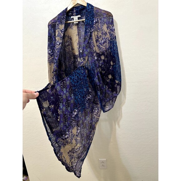 American Rag Womans Kimono Size M/L Floral Whimsigoth Beachy Ethereal Whimsical - Picture 8 of 14